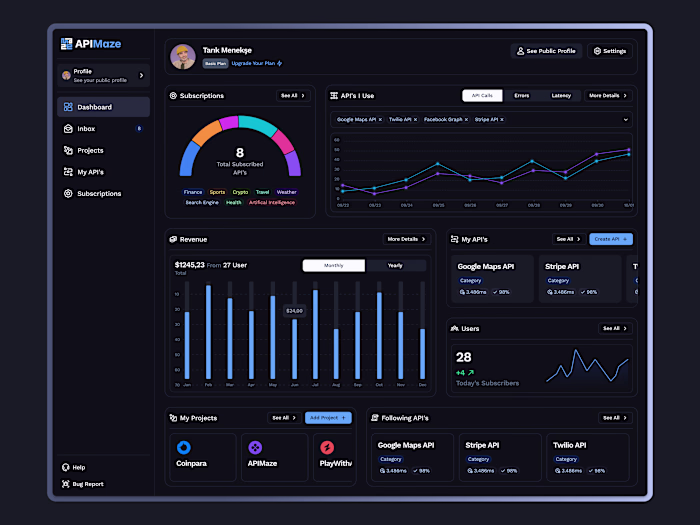 APIMaze - Dashboard for API Management Platform