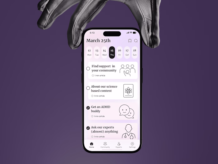 ADHD & Wellness Mobile App UI/UX Design