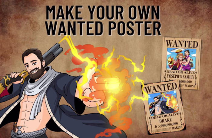 I will do wanted poster for you in 8 hour with free background