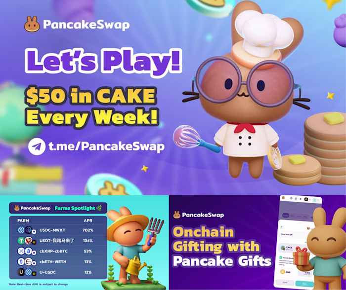 PancakeSwap Banners & 3D Characters