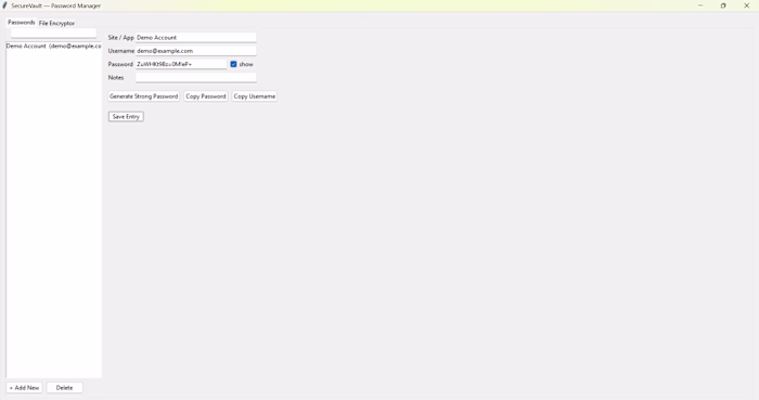 A desktop password manager and