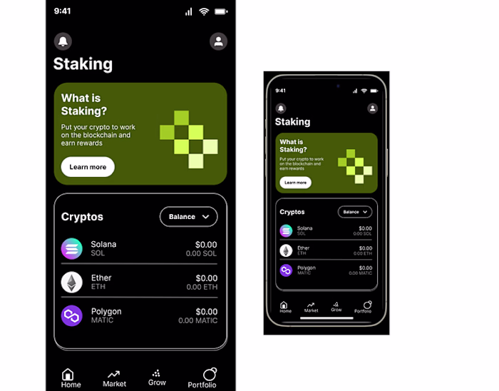 A cryptocurrency trading app 