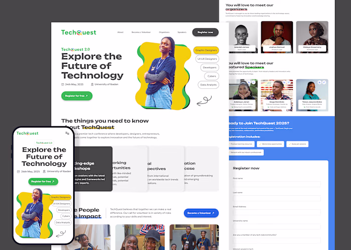 TECH EVENT LANDING PAGE (Website Design)