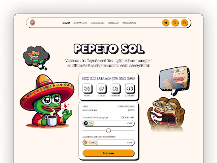 Meme coin website design