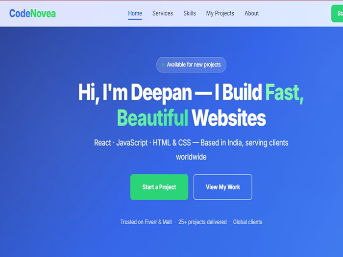 CodeNovea – Portfolio Website
