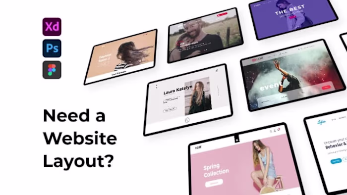 I will design your website layout editable in xd, PSD or figma