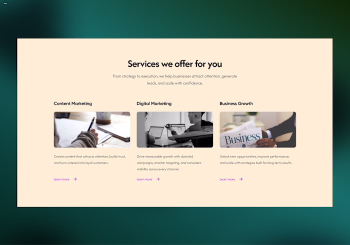 Designed services section