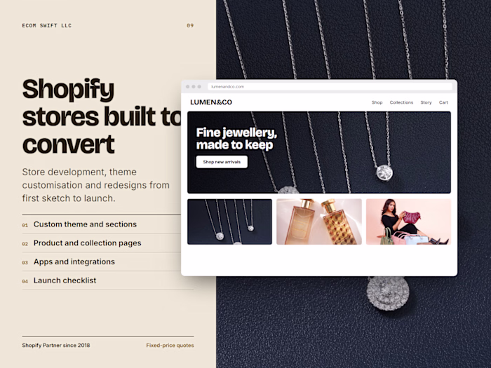 Shopify theme customization, designing & custom development