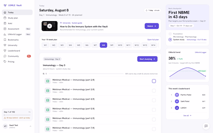 USMLE Vault — Product Redesign