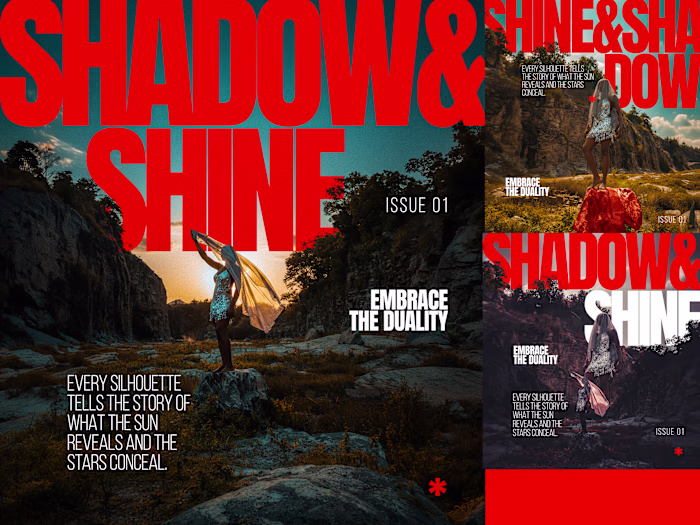 Explore Duality in Design: Shine & Shadow – Issue 01 Covers
