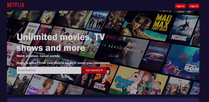 NETFLIX LANDING PAGE