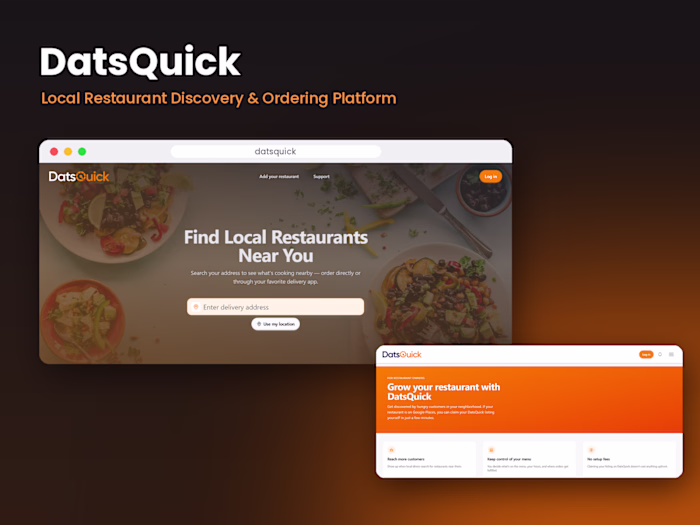 DatsQuick – Local Restaurant Ordering Platform