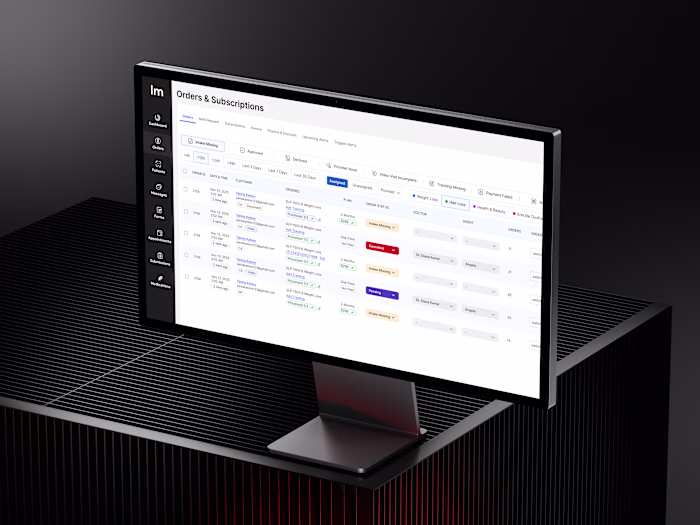 LumiMeds Order Management Dashboard design