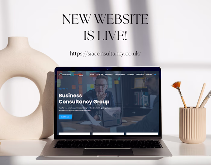 Business website designed for UK company 