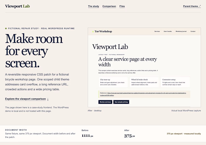 Viewport Lab — Responsive WordPress Repair