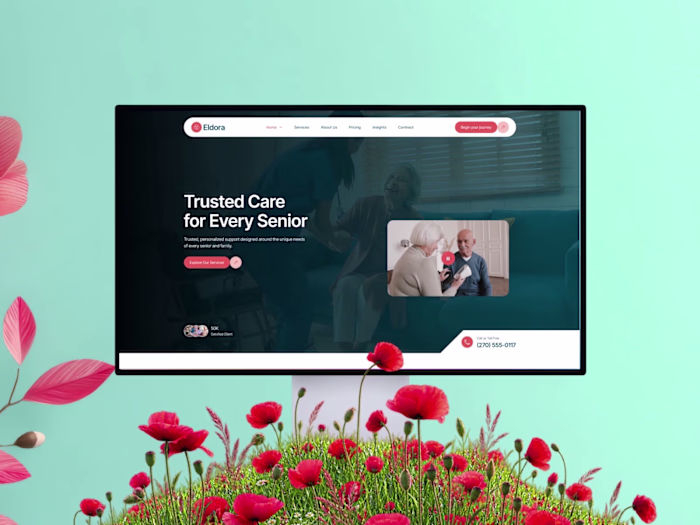 Caregiver elder care senior care Framer Template