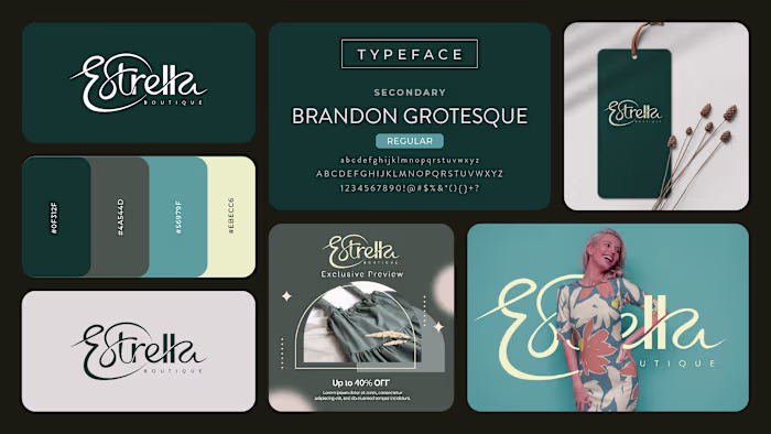 A graceful logotype and refined color palette for Estrella B...
