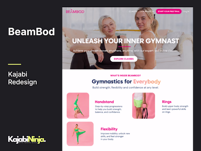 Kajabi Website Redesign for BeamBod