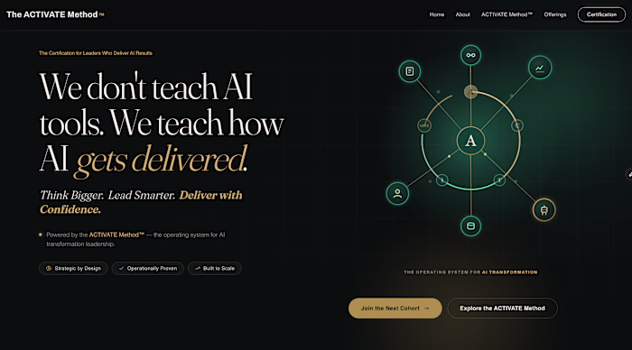 ACTIVATE Method — Framer Site for AI Coaching Brand