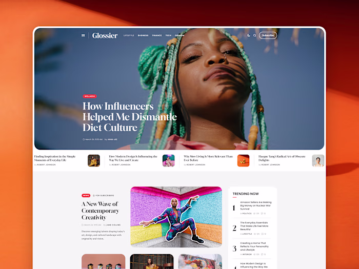 A bold and colorful online