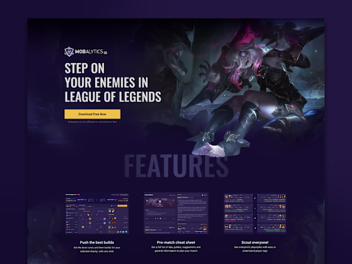 Overwolf x League of Legends landing pages