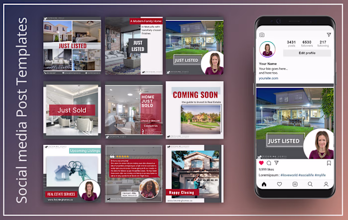 Created a set of Instagram post templates for Real Estate bu...