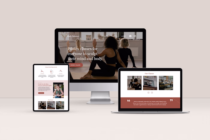 Pilates Website Mockup