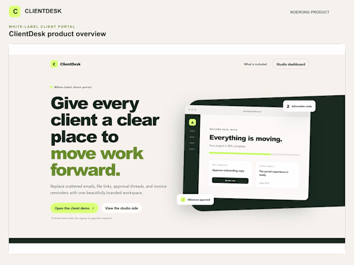 ClientDesk: White-Label Client Delivery Portal