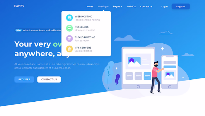 Hostify — Hosting HTML & WHMCS Template