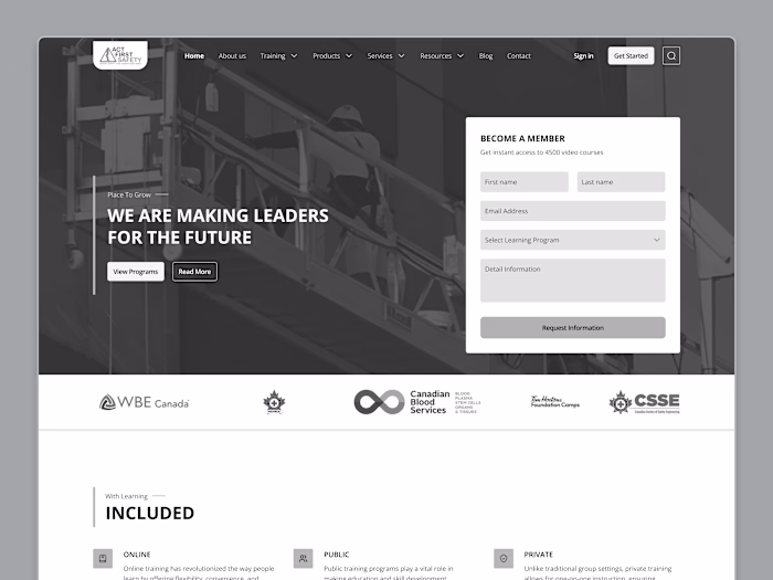 Safety Training App Wireframe Design