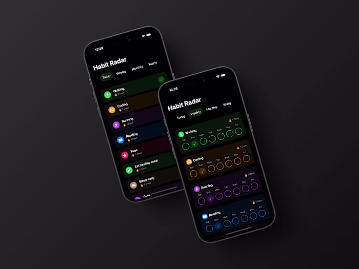 Habit Radar: a habit tracking app built with SwiftUI