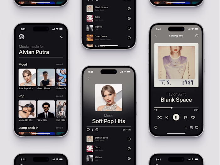 UX/UI design for a music app