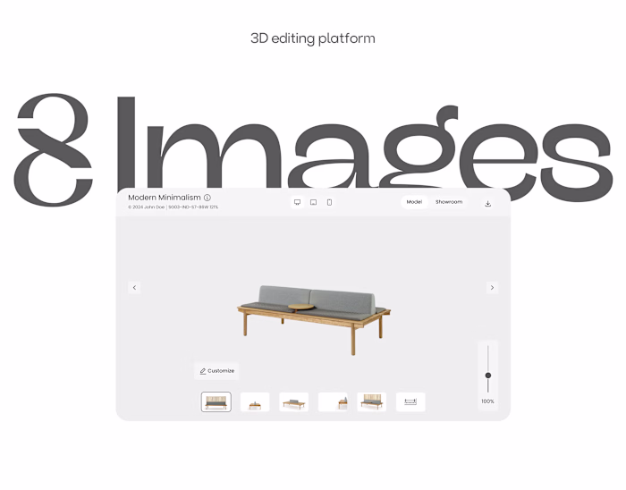 8 Images-3D editing platform