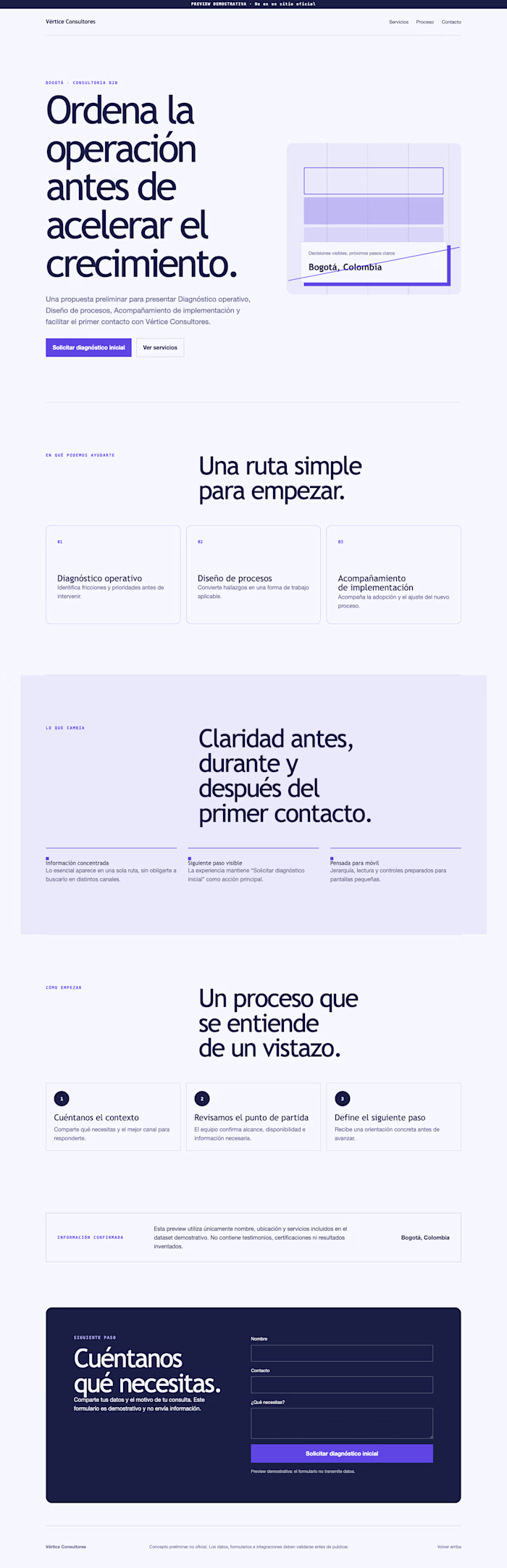 B2B Consultancy Landing Page Concept