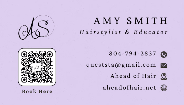 Hairstylist business cards with dynamic QR code to track scans
