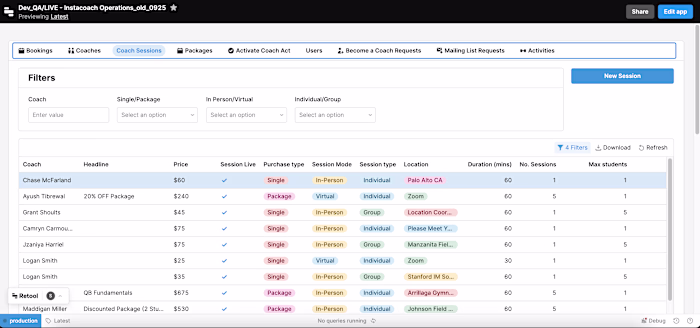 Retool and Workflows Implementation for SaaS Platform