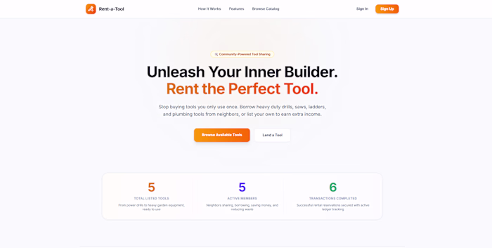 Rent-a-Tool — Community Sharing Platform

A