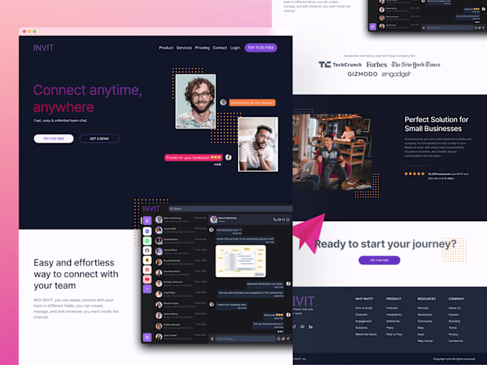 INVIT Chat App Landing Page