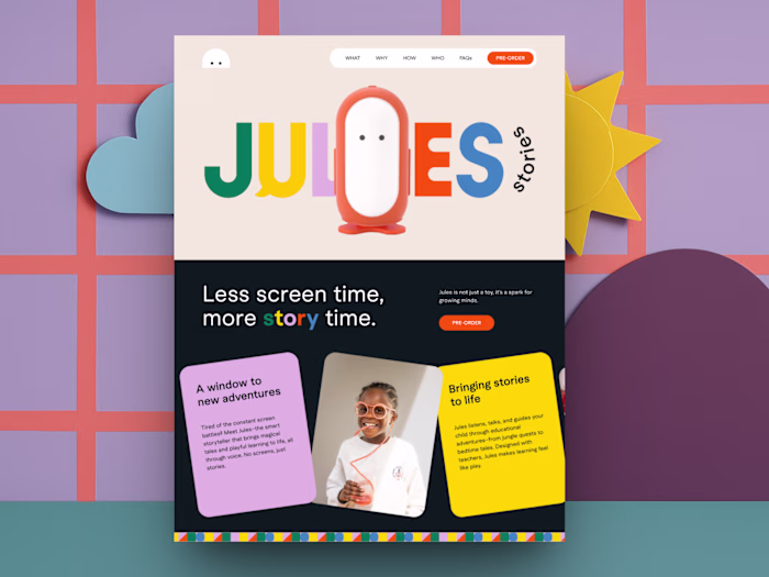 Jules: Shopify Site for AI Interactive Storyteller Toy Startup