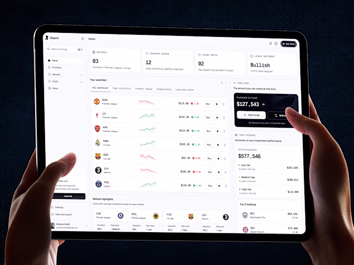 UI/UX Design for Disport Investment Platform