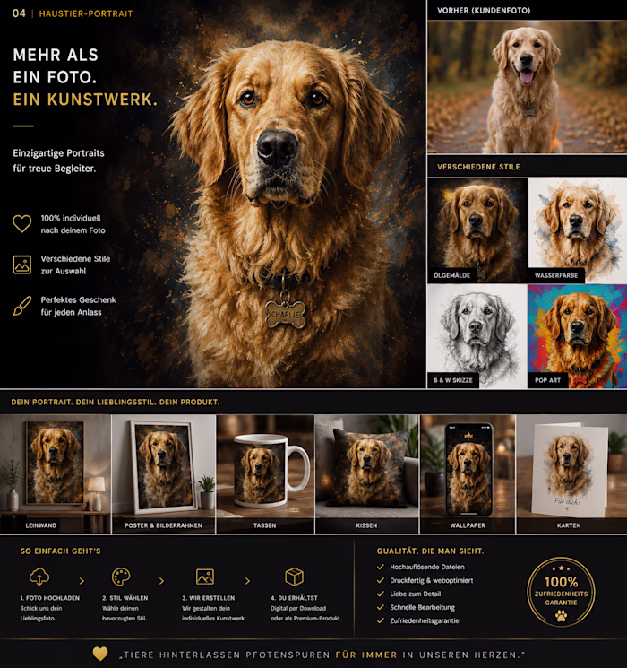 Custom pet portrait concept —