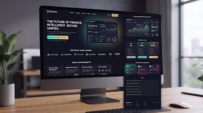 Fintech SaaS Landing Page UI/UX Design, Web Platform & Dashb...