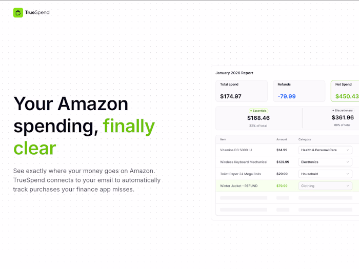 TrueSpend - Solving Amazon black box problem