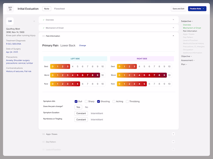 Designing Physical Therapy EMR for Stride