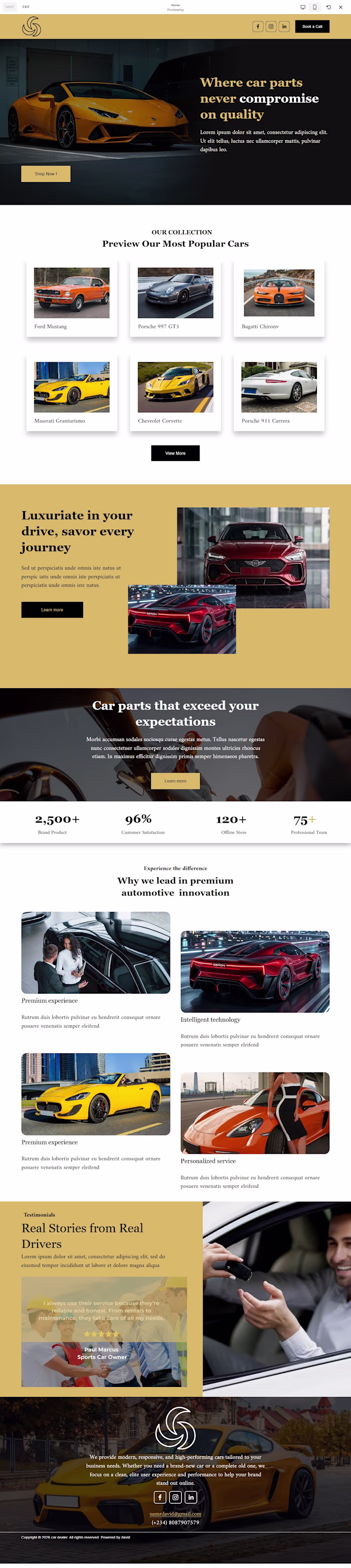 Luxury Automotive Squarespace Website Design
This