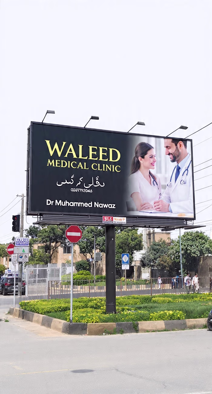 Billboard Design with Doctor Photo - Waleed Medical Clinic💯
