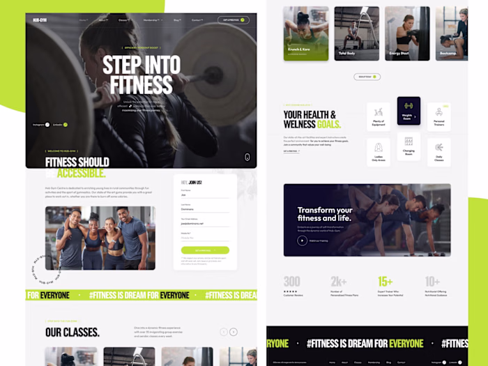 Gym Web Landing Page Figma