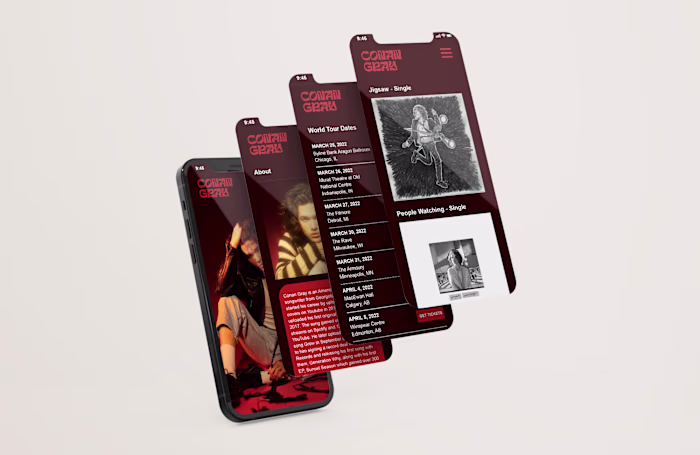 Mobile Website Design - Conan Gray