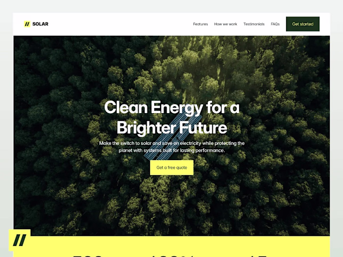 Free Solar Noor: Solar Energy Website Template for Framer