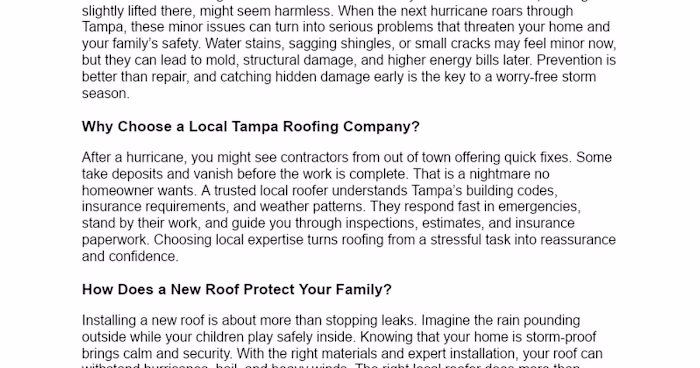 SEO and Emotional Copywriting for Tampa Roofing Company